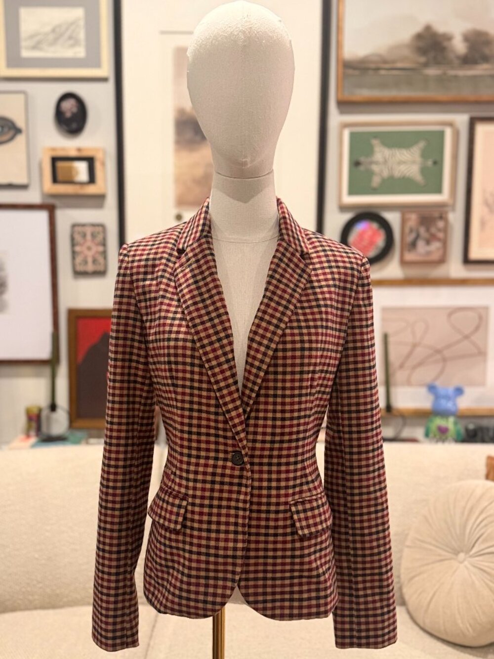 Merona Houndstooth Plaid tailored Blazer - Preppy Heritage Style